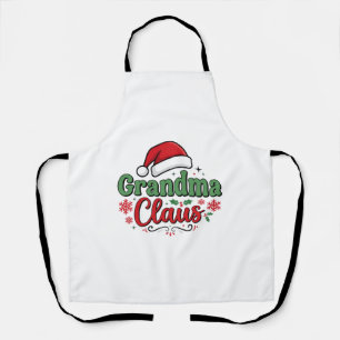 Grandma Claus Christmas Santa Hat Apron