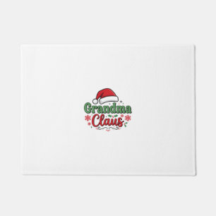 Grandma Claus Christmas Santa Hat Doormat