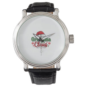 Grandma Claus Christmas Santa Hat Watch