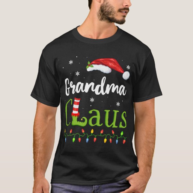 Grandma Claus Santa Pajamas Funny Gift Idea Christ T-Shirt (Front)