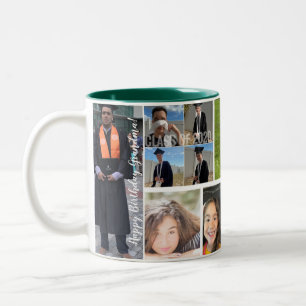 Grandma Collage Photo Special Gift for Birthday Two-Tone Coffee Mug