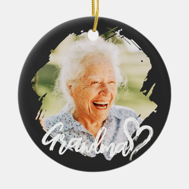 Grandma Cool Modern Simple Grunge Ceramic Ornament (Front)