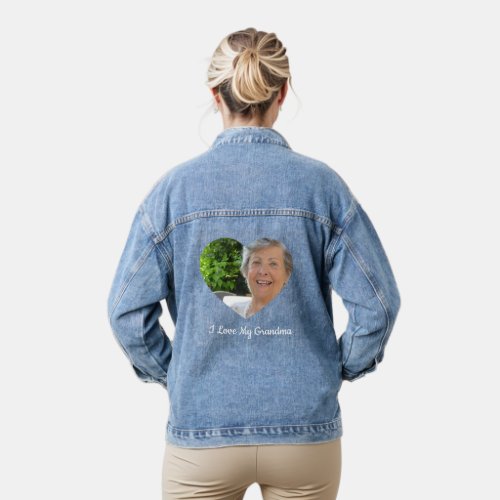 Grandma Custom Photo Personalized Valentines Day Denim Jacket