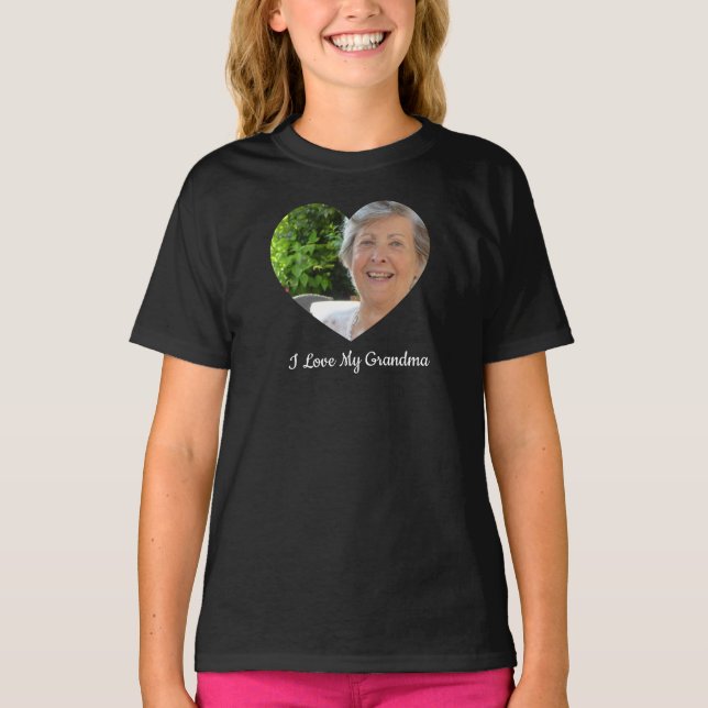 Grandma Custom Photo Personalized Valentine's Day T-Shirt (Front)
