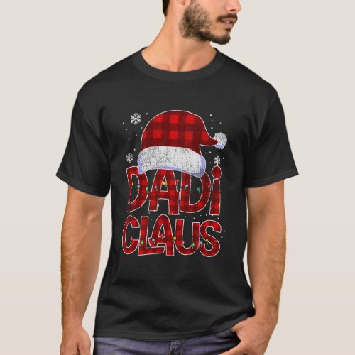 Grandma Dadi Claus Plaid Xmas Pajama Matching Funn T_Shirt