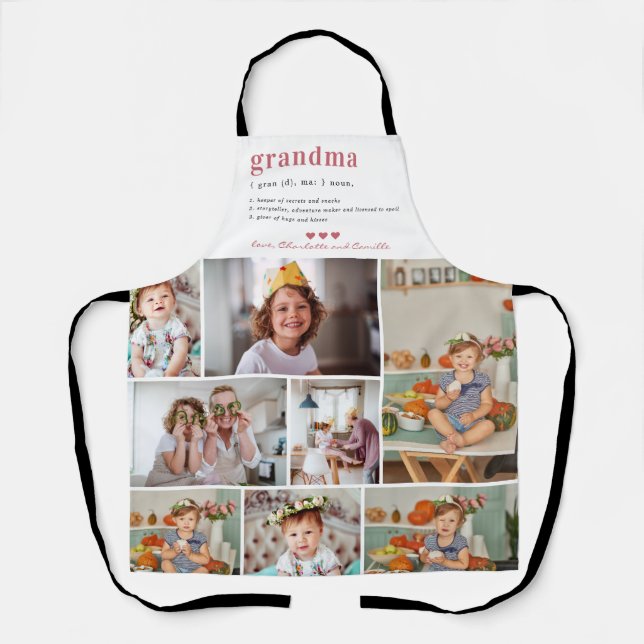 Grandma Definition | 8 Photo Personalized Apron (Front)