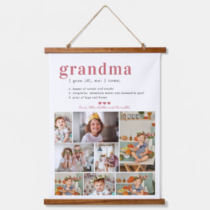 Grandma Definition 8 Photo Personalized Hanging Tapestry