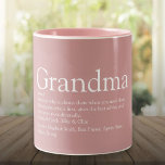 Grandma Definition Dusty Rose Pink Two-Tone Coffee Mug<br><div class="desc">Personalize for your special Grandma,  Grandmother,  Granny,  Nan or Nanny to create a unique gift for birthdays,  Christmas,  mother's day or any day you want to show how much she means to you. A perfect way to show her how amazing she is every day. Designed by Thisisnotme©</div>