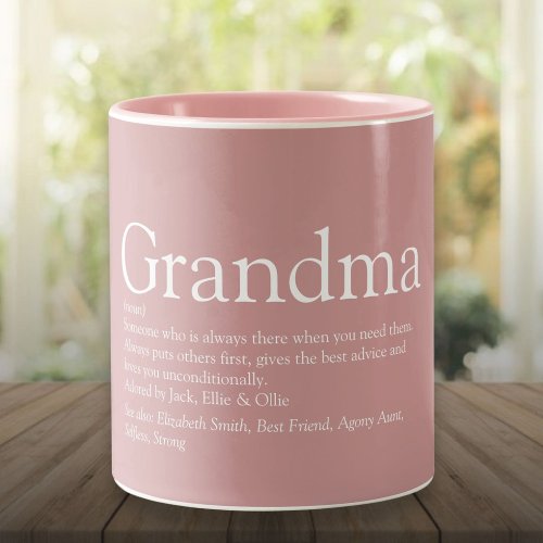 Grandma Definition Dusty Rose Pink Two_Tone Coffee Mug