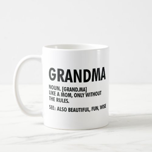 Grandma Definition Funny Grandmother Appreciation Coffee Mug