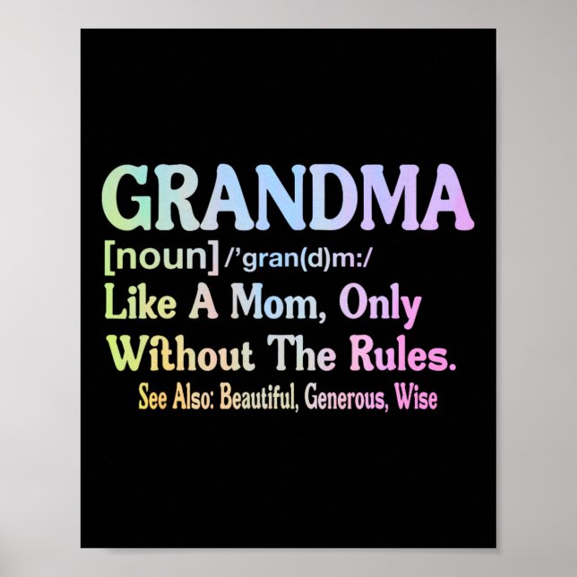 Grandma Definition Funny Saying For Grandmother Mo Poster (Front)