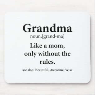 Grandma Definition Like Mom Without Rules Funny Gr Mouse Pad