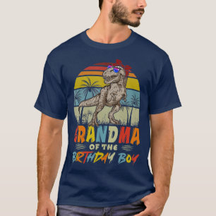 Grandma Dinosaur Birthday Boy Mom Matching Family  T-Shirt