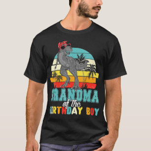 Grandma Dinosaur Birthday Boy Mom Matching Family T-Shirt
