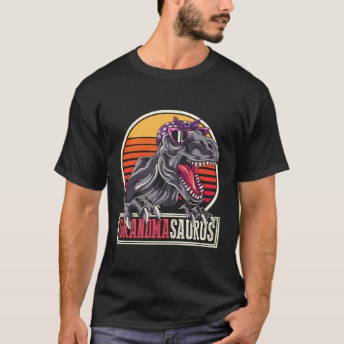 Grandma Dinosaur Family Grandmasaurus T Rex T_Shirt