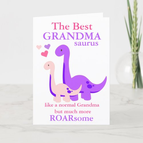 Grandma Dinosaur Mothers Day Holiday Card