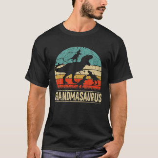 Grandma Dinosaur T Rex Grandmasaurus 3 Kids Family T-Shirt
