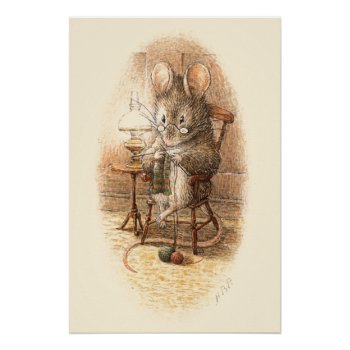 Grandma Dormouse Knitting Perfect Poster by kidslife at Zazzle