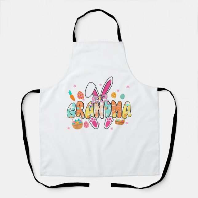 Grandma Easter Grandma Coquette Bunny Ears Eggs Ba Apron (Front)