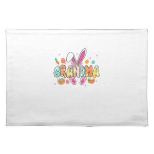 Grandma Easter Grandma Coquette Bunny Ears Eggs Ba Cloth Placemat