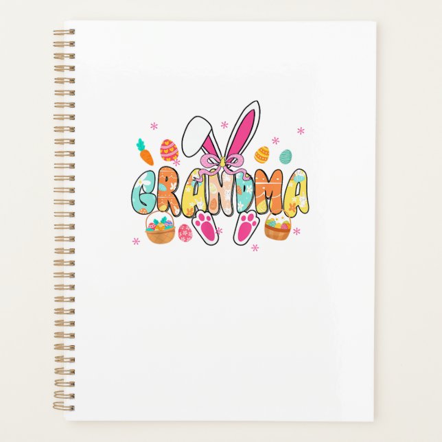 Grandma Easter Grandma Coquette Bunny Ears Eggs Ba Planner (Front)