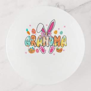 Grandma Easter Grandma Coquette Bunny Ears Eggs Ba Trinket Tray