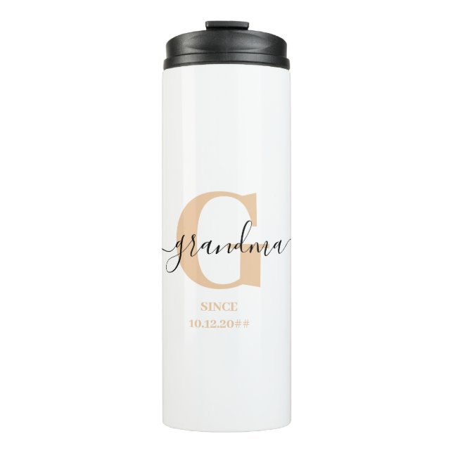 Grandma Elegant Script Monogram Thermal Tumbler (Front)