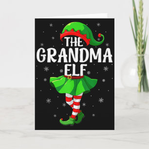 Grandma Elf Christmas Girls Women Elf Squad Xmas F Card