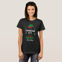 Grandma elf family matching christmas outfit name