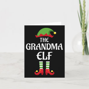 Grandma Elf Family Matching Group Christmas Card