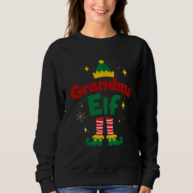 Grandma Elf Festive Family Pajama Top (Front)