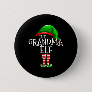 Grandma Elf Group Matching Family Christmas Button