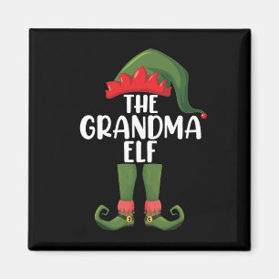 Grandma Elf Matching Family Group Christmas Party Magnet