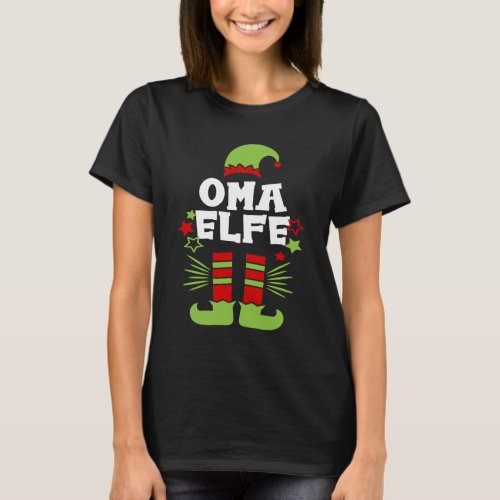 Grandma elf partner look family outfit Christmas  T_Shirt