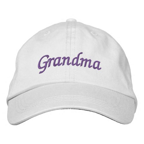 Grandma Embroidered Hat With Purple Embroidery
