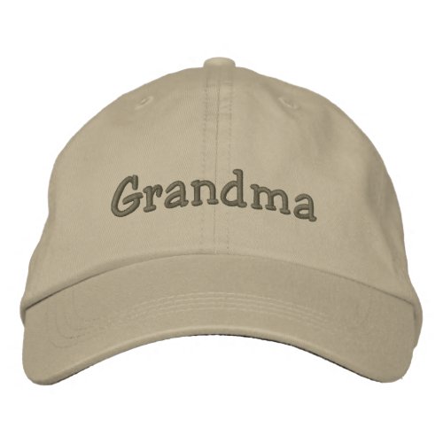 Grandma Embroidered Khaki Baseball Cap