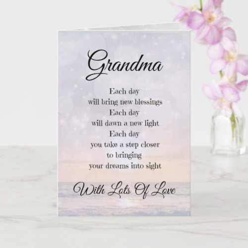 Grandma Encouragement Poem design Greeting Card