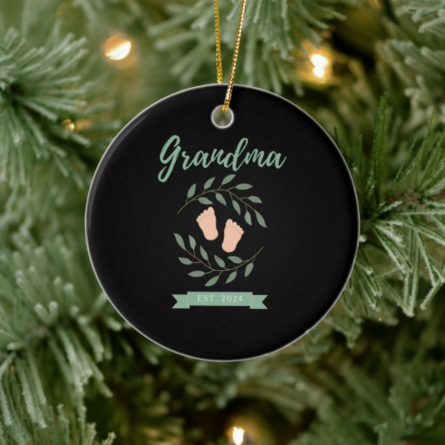 Grandma Est. 2024 Ceramic Ornament (Tree)