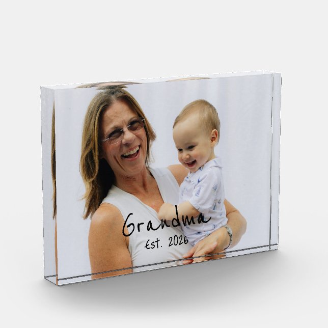 Grandma Est. black script 3 photo Block (Left)