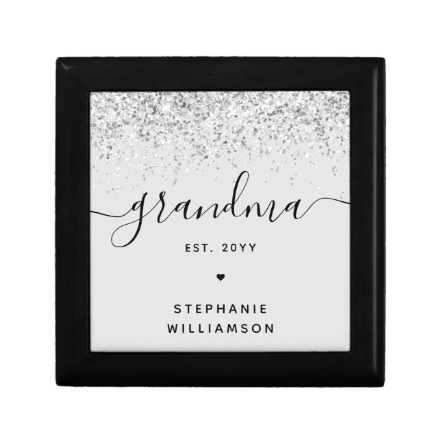 Grandma Est Glitter Confetti Custom Grandma Gifts Gift Box (Front)