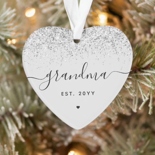 Grandma Est Glitter Confetti Custom Grandma Gifts Ornament