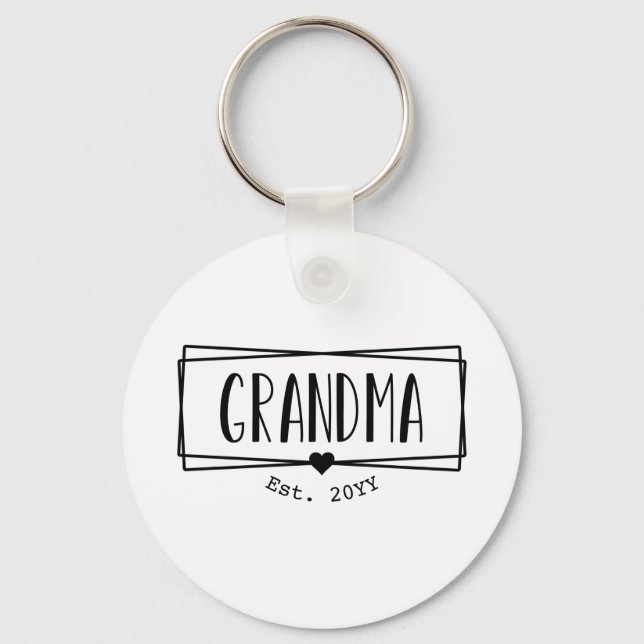 Grandma Est Grandma New Grandmother Gigi gift  Keychain (Front)