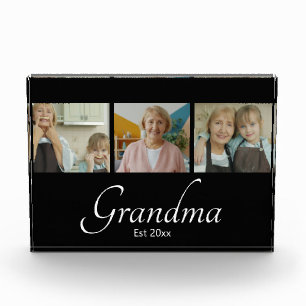 Grandma Est Year Custom 3 Photo Collage Gift