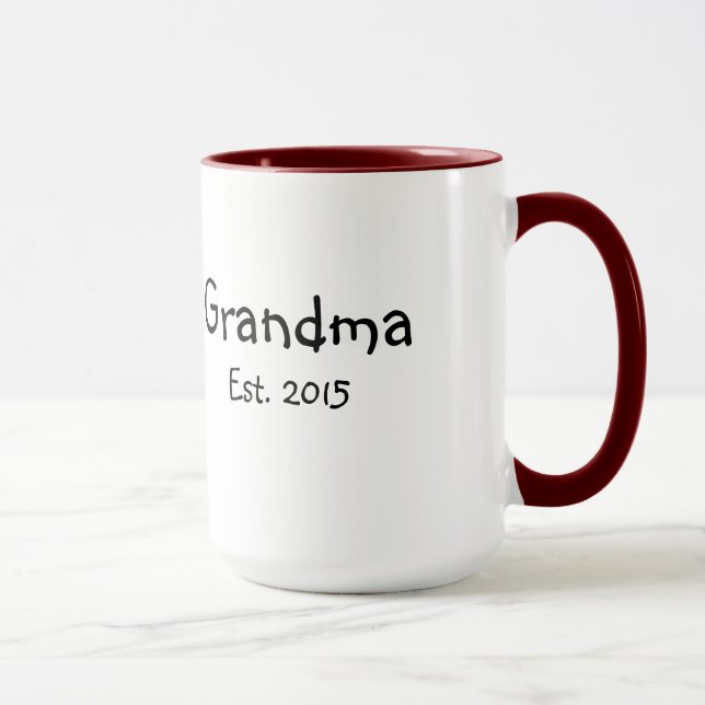 Grandma - Established 2015 - 15 oz Coffee Mug (Right)