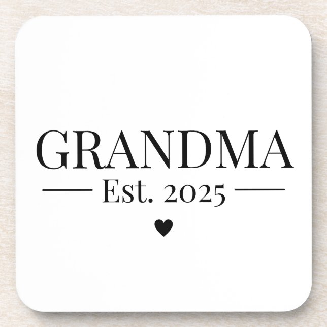Grandma Established 2025 Beverage Coaster (Front)