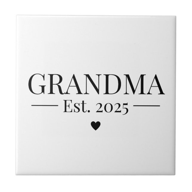 Grandma Established 2025 Ceramic Tile (Front)