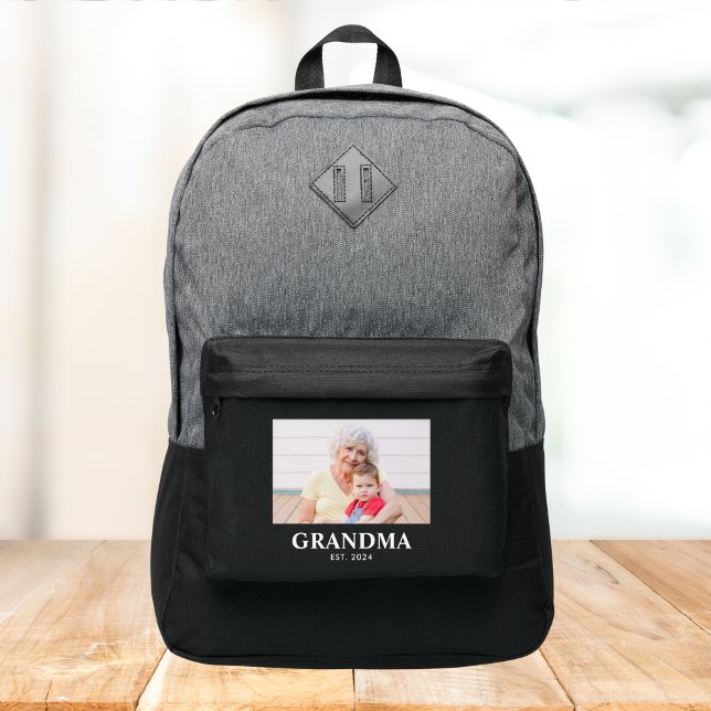 Grandma Established Black Photo Port Authority® Backpack (Creator Uploaded)