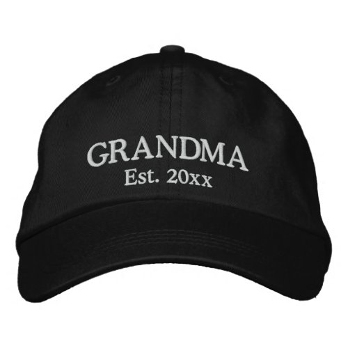 Grandma Established date white personalized custom Embroidered Baseball Cap