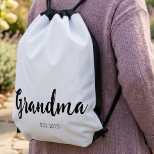 Grandma Established Drawstring Bag