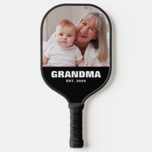 Grandma Established Fun Bold Photo Pickleball Paddle